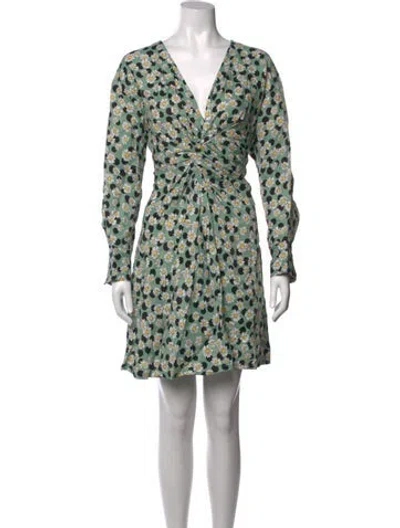 Pre-owned Sandro Linen Mini Dress W/ Tags In Green