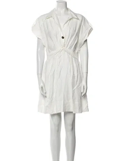 Pre-owned Sandro Linen Mini Dress W/ Tags In Neutral