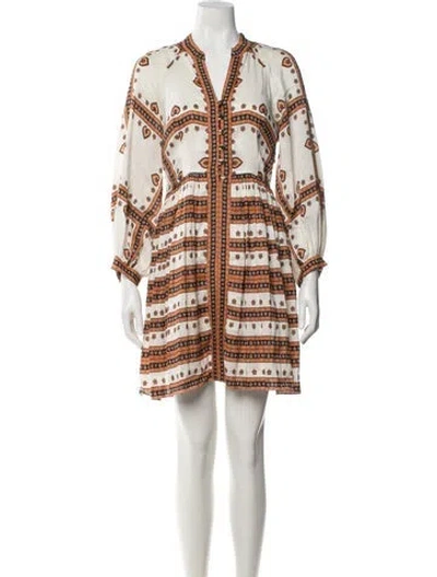 Pre-owned Sandro Linen Mini Dress In White