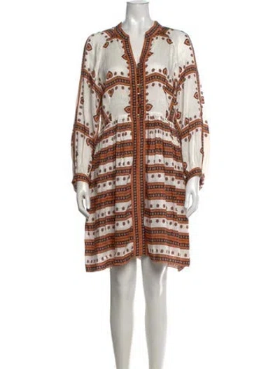 Pre-owned Sandro Linen Mini Dress In White
