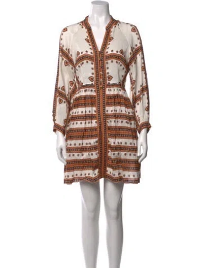 Pre-owned Sandro Linen Mini Dress In White