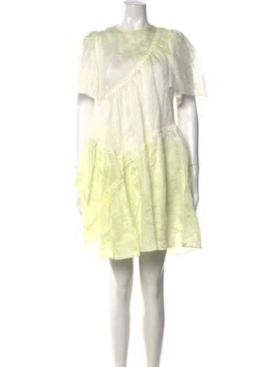 Pre-owned Sandro Linen Mini Dress In White