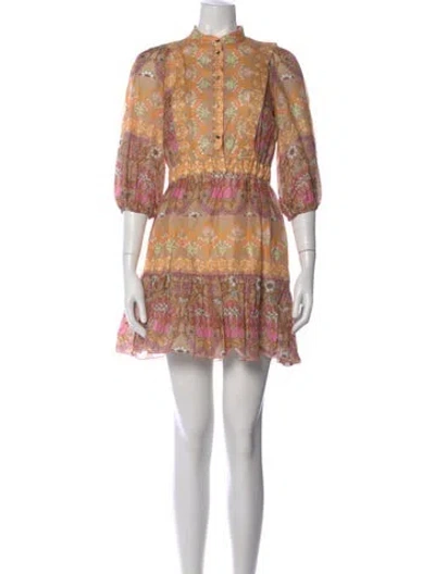 Pre-owned Sandro Linen Mini Dress In Yellow