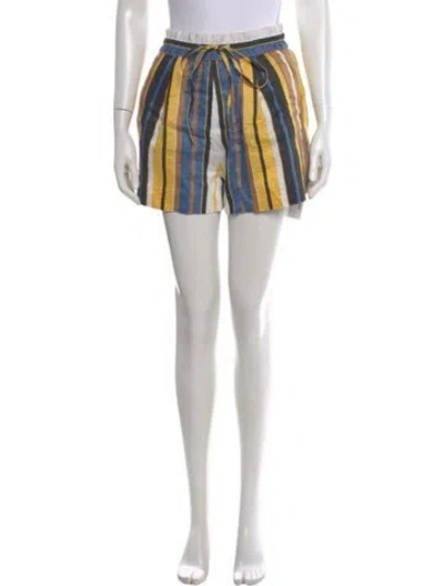 Pre-owned Sandro Linen Mini Shorts In Blue