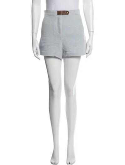 Pre-owned Sandro Linen Mini Shorts In Blue
