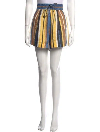 Pre-owned Sandro Linen Mini Shorts In Blue