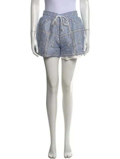 Pre-owned Sandro Linen Mini Shorts In Blue