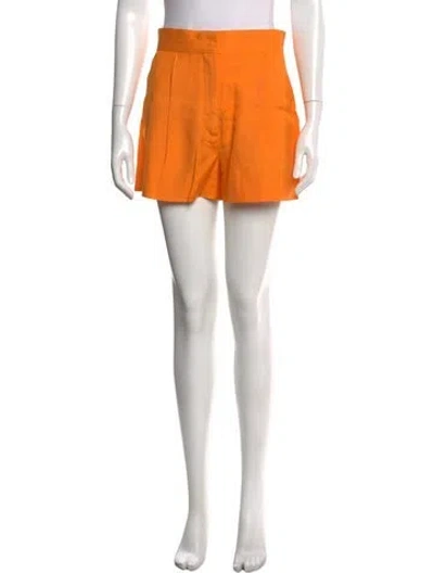 Pre-owned Sandro Linen Mini Shorts In Orange