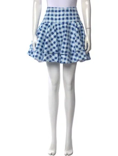 Pre-owned Sandro Linen Mini Skirt In Blue