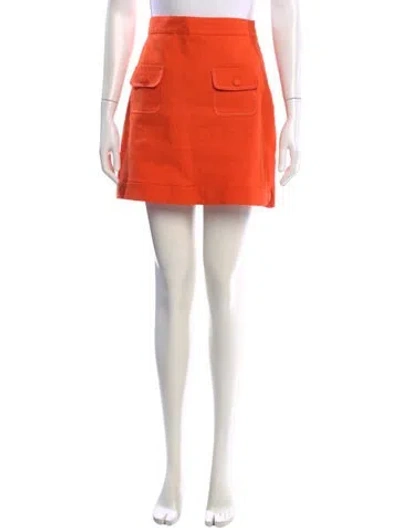 Pre-owned Sandro Linen Mini Skirt In Orange