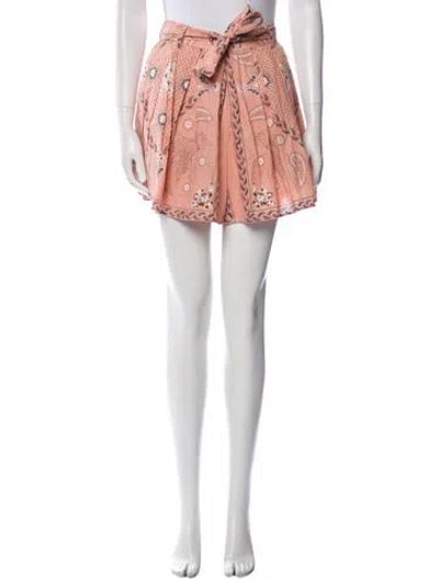 Pre-owned Sandro Linen Mini Skirt In Pink