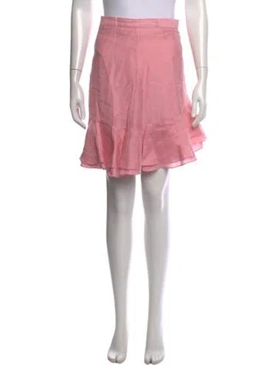 Pre-owned Sandro Linen Mini Skirt In Pink