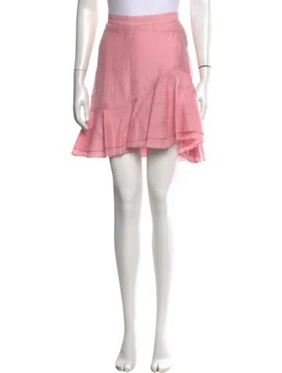 Pre-owned Sandro Linen Mini Skirt In Pink