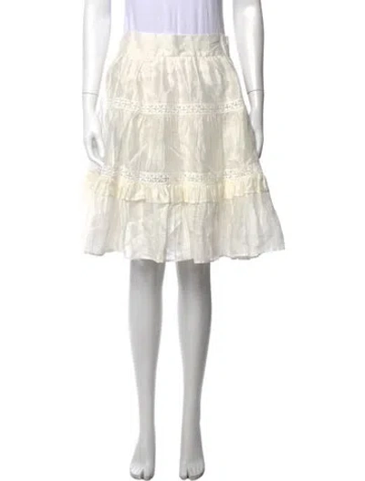 Pre-owned Sandro Linen Mini Skirt In White