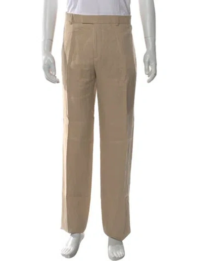 Pre-owned Sandro Linen Pants In Neutral
