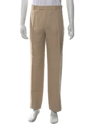 Pre-owned Sandro Linen Pants In Neutral