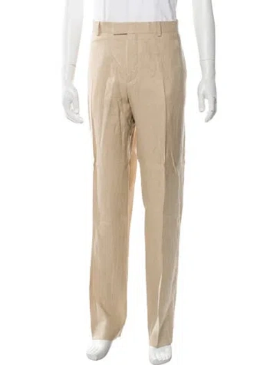 Pre-owned Sandro Linen Pants In Neutral