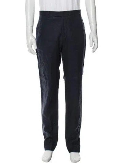 Pre-owned Sandro Linen Pants W/ Tags In Blue