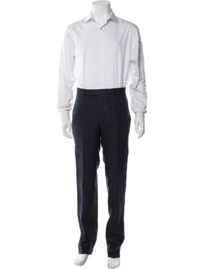Pre-owned Sandro Linen Pants W/ Tags In Blue