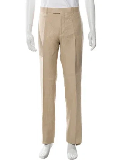 Pre-owned Sandro Linen Pants W/ Tags In Neutral
