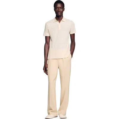 SANDRO SANDRO LINEN POLO SHIRT