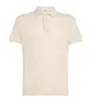 Sandro Linen Polo Shirt In Beige