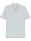 Sandro Linen Polo Shirt In Blue