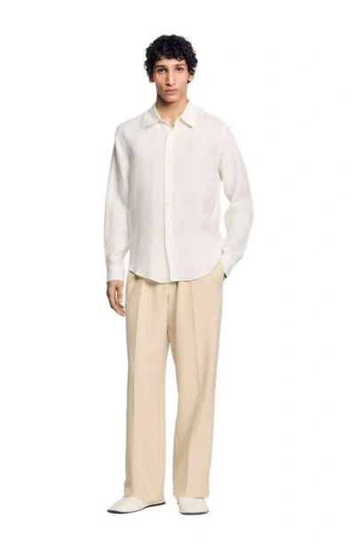 Sandro Linen Shirt In White