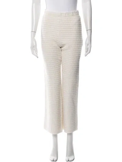 Pre-owned Sandro Linen Straight Leg Pants In Neutrals