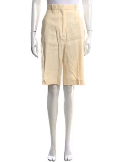 Pre-owned Sandro Linen Straight Leg Pants In Neutrals