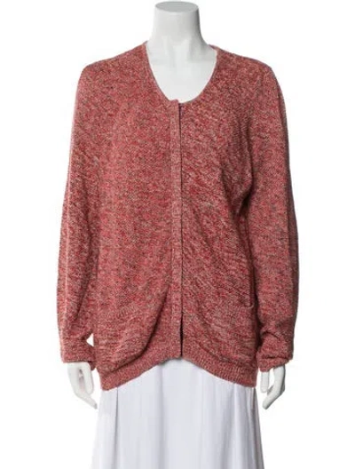 Pre-owned Sandro Linen Tweed Pattern Evening Jacket In Red