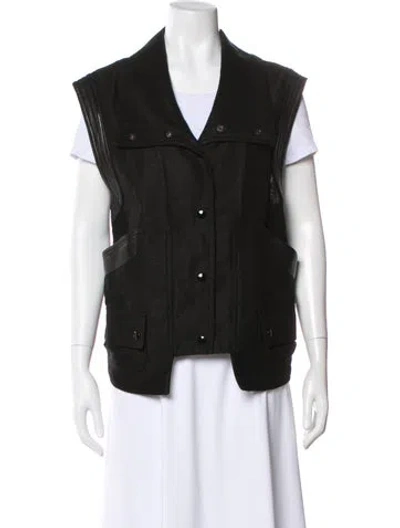 Pre-owned Sandro Linen Vest In Black