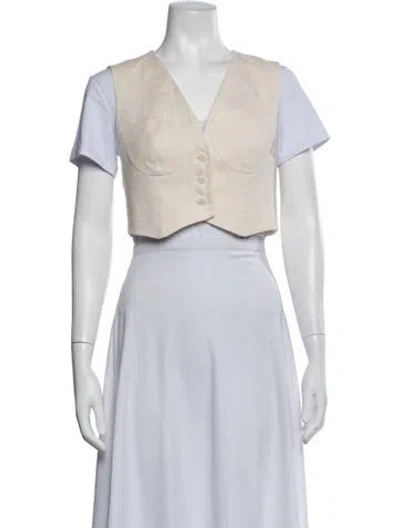 Pre-owned Sandro Linen Vest In Neutrals