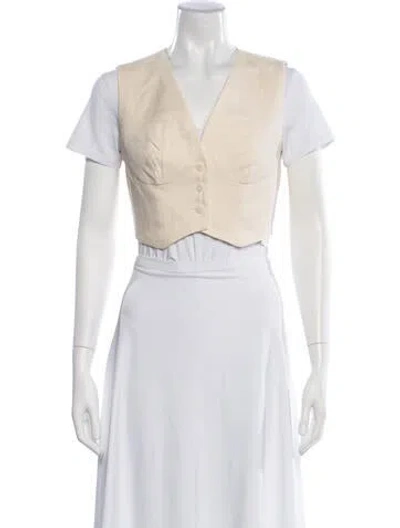 Pre-owned Sandro Linen Vest In Neutrals