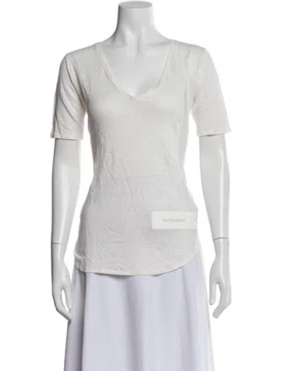 Pre-owned Sandro Linen V-neck T-shirt In Multi