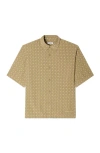 Sandro Link Print Loose-fit Shirt In Brown