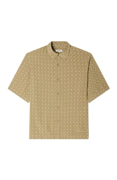 Sandro Link Print Loose-fit Shirt In Brown