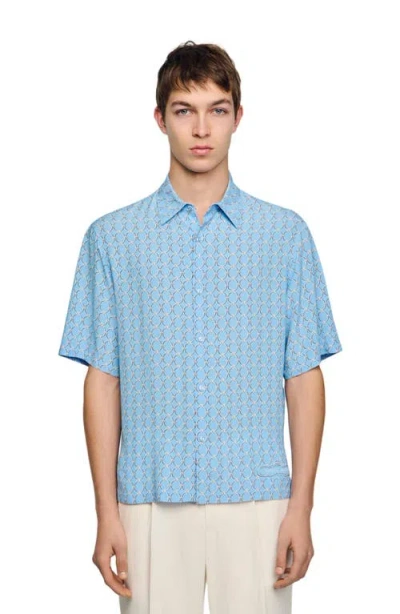 SANDRO SANDRO LINK PRINT LOOSE-FIT SHIRT