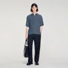 Sandro Link Print Loose-fit Shirt In Blue