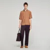 Sandro Link Print Loose-fit Shirt In Brown