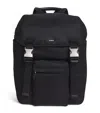 Sandro Mens Black Logo-plaque Woven Backpack In Black