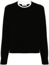 Sandro Logo-embroidered Crew-neck Jumper In 黑色