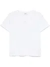 Sandro Womens Logo-embroidered Waffle-textured Cropped Cotton T-shirt Naturels In White