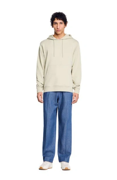 Sandro Logo Hoodie In Light Khaki