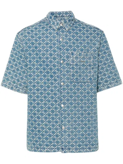 Sandro Logo-jacquard Shirt In Blue