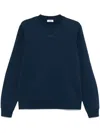Sandro Mens Midnight Blue Tonal-logo Crewneck Cotton-jersey Sweatshirt In Blue