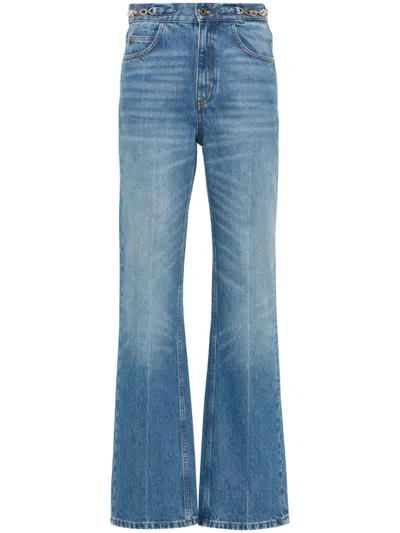 Sandro Logo-patch Jeans In Blue