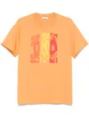 Sandro Wave Print Cotton T-shirt In Blue