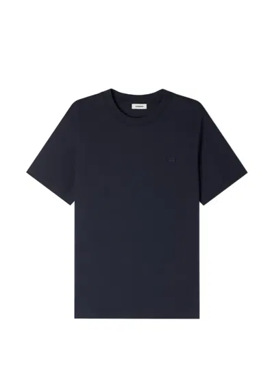 Sandro Logo-patch T-shirt In Blue