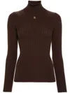 Sandro Womens Bruns Eline Logo-plaque Knitted Jumper In 褐色